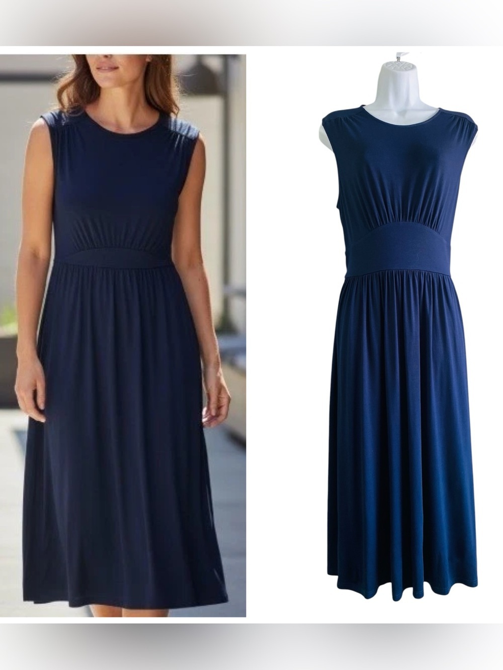 Boden Navy Thea Jersey Midi Dress Size 10P